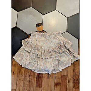 Mainstrip Skort skirt sequin layered ruffle multi colored pearl iridescent sz M